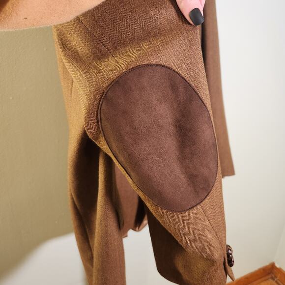 MICHAEL KORS Brown Wool Blazer with Elbow Patches, Size 48L - Picture 8 of 12